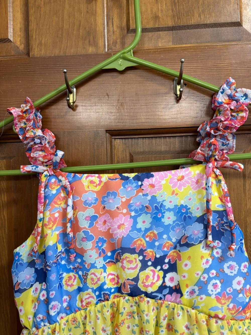 Jona Michelle Girls' Yellow & Blue Floral Tiered Sundress Size 8 EUC - Picture 2 of 6